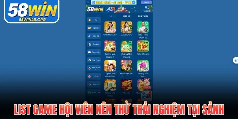 OD Gaming 58Win - Trải Nghiệm Game Online Chuyên Nghiệp 3 list game hoi vien nen thu trai nghiem tai sanh